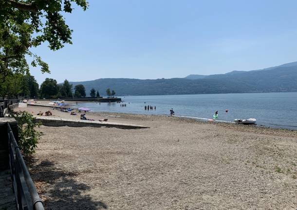 spiaggia siccità lago maggiore