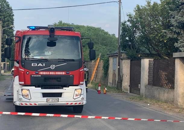 Incendio cabina elettrica Castano Primo