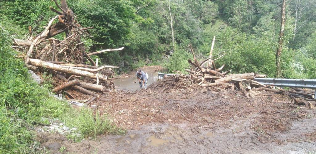 La frana dalla Colonia Cai del Cuvignone verso nasca