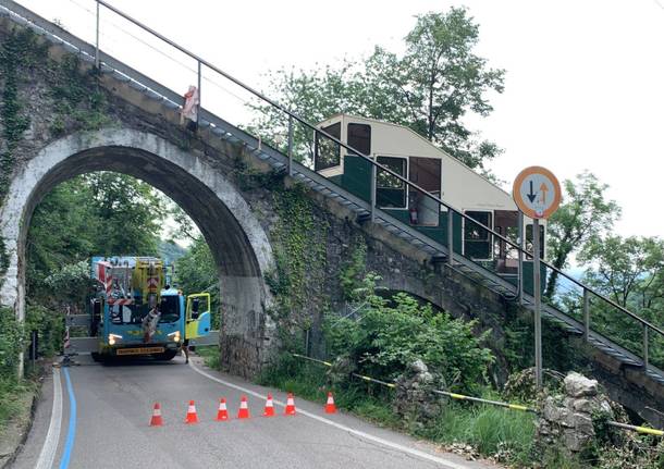 Lavori alla funicolare del sacro Monte