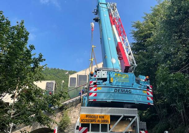 Lavori alla funicolare del sacro Monte