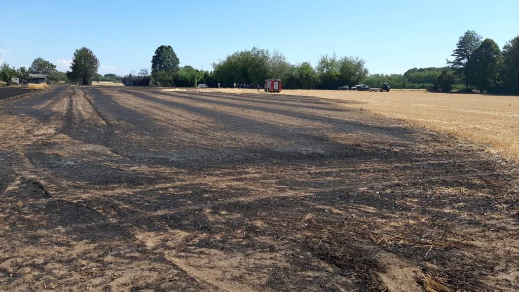Incendio a Dairago, bruciato un campo da 30mila metri quadri