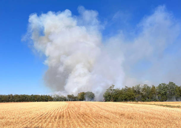 incendio tra dairago e arconate