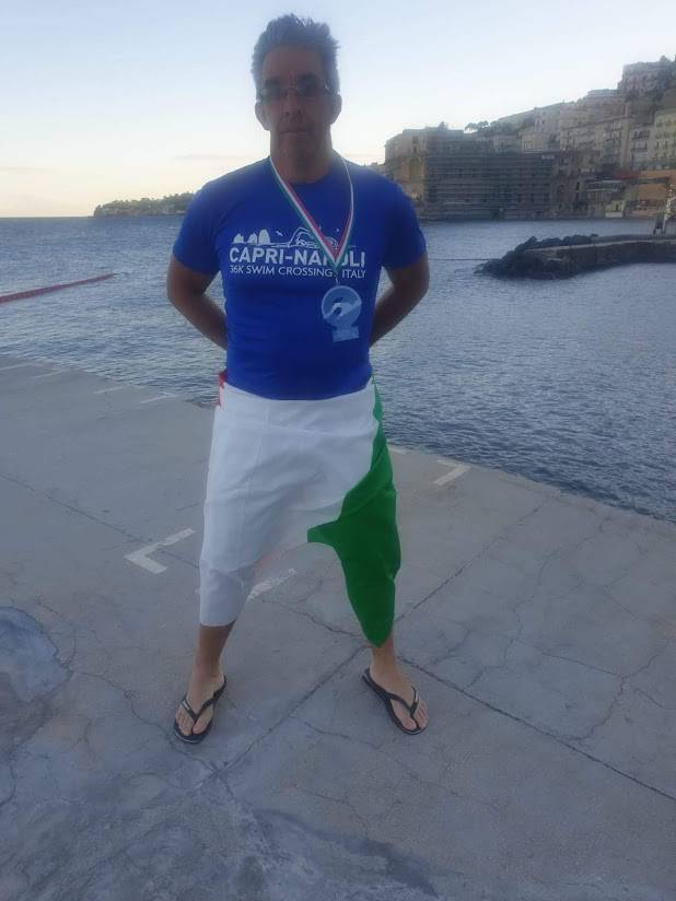 Massimiliano Ferrario alla Traversata Capri-Napoli