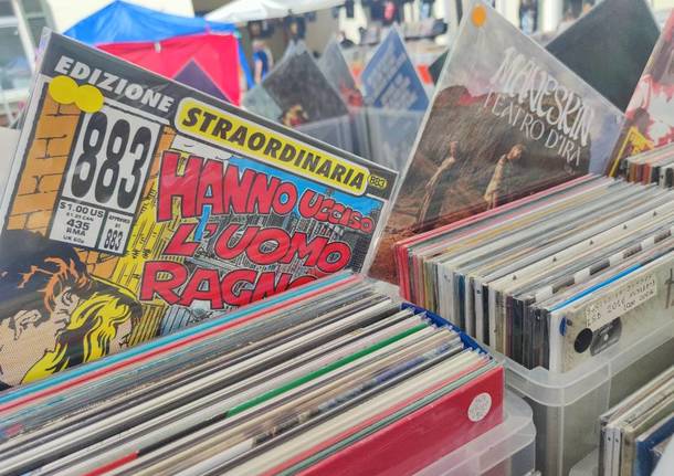 Sesto Calende in vinile, 33 giri e compact disc nel cortile della biblioteca