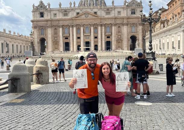 Christian e Sonia sulla via Francigena per i Guerrieri Invisibili