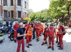 L'arrivo della motoadunata alpina e l'apertura della festa della montagna