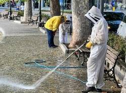 La Protezione Civile di Laveno Mombello interviene sul lungolago di Laveno 