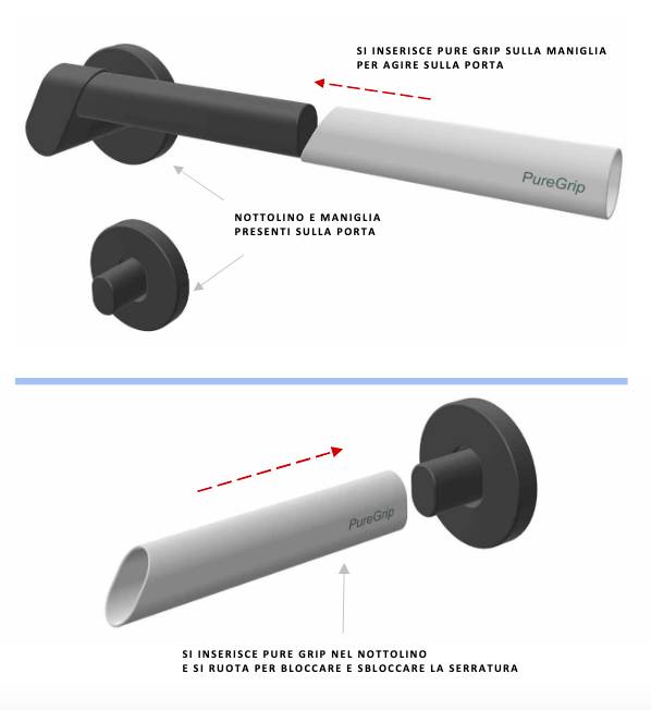 "Pure Grip", la maniglia pulita per i bagni di bar e attività commerciali