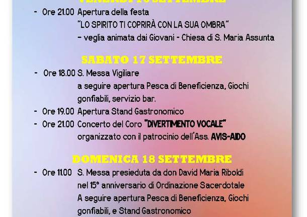 Festa Patronale della Parrocchia di S. Maria Assunta - Fagnano Olona