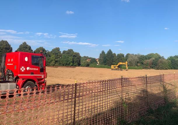 Il cantiere della ferrovia Gallarate-Malpensa