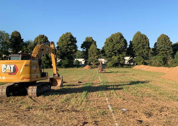 Il cantiere della ferrovia Gallarate-Malpensa