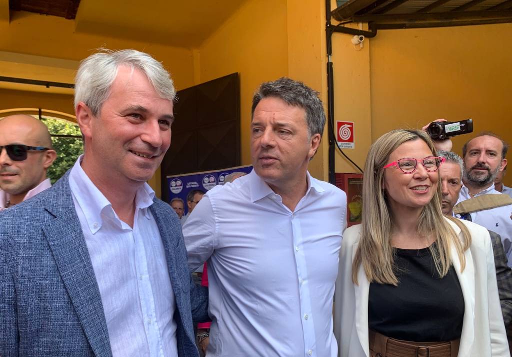 Matteo Renzi a Castiglione Olona per la campagna elettorale di Italia Viva