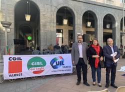 Assemblea in piazza per Cgil, Cisl, Uil