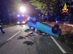 Ribaltamento sul Sempione a Gallarate