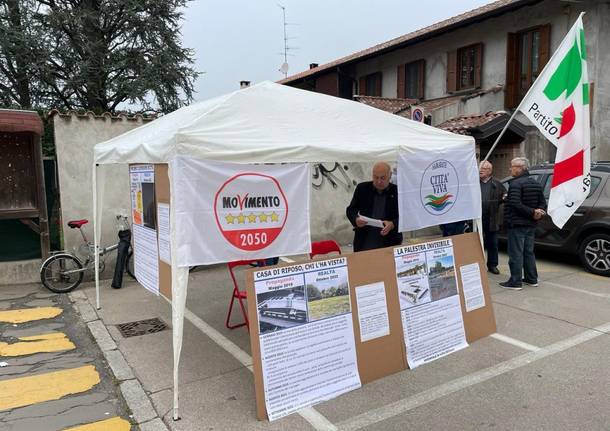 gazebo progetto democratico, M5S e samarate città viva. ottobre 2022