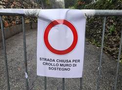 Viggiù - Crollo di un tratto di muro in via Carrà