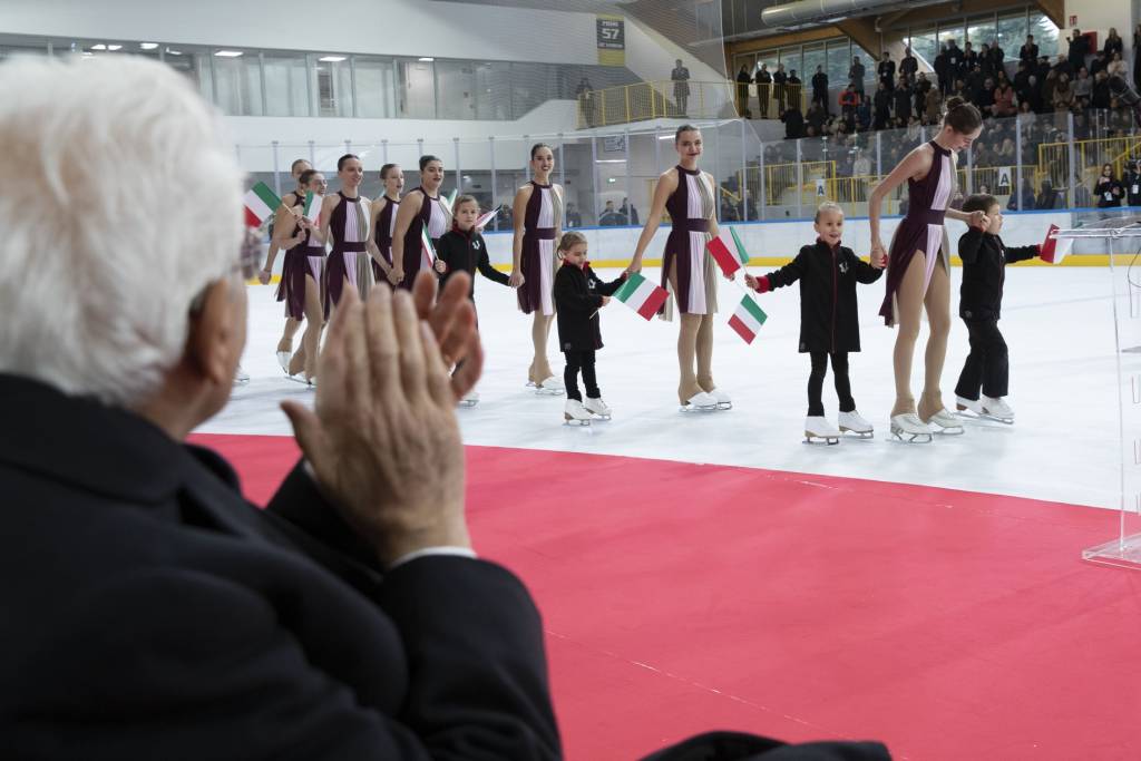 Il Presidente Sergio Mattarella al palaghiaccio di Varese