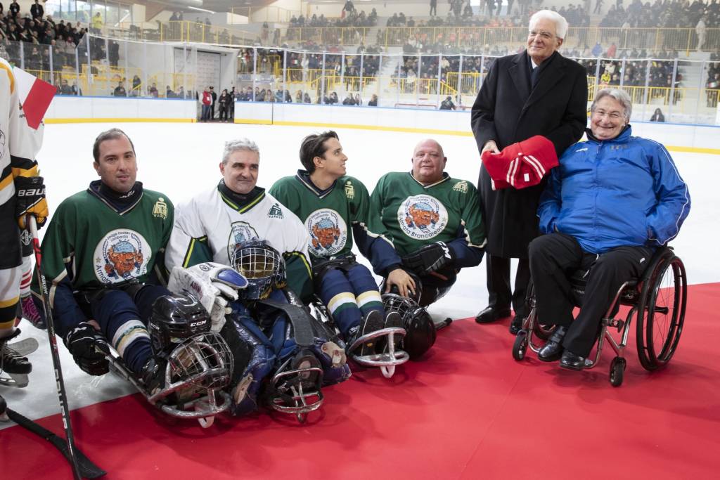 Il Presidente Sergio Mattarella al palaghiaccio di Varese