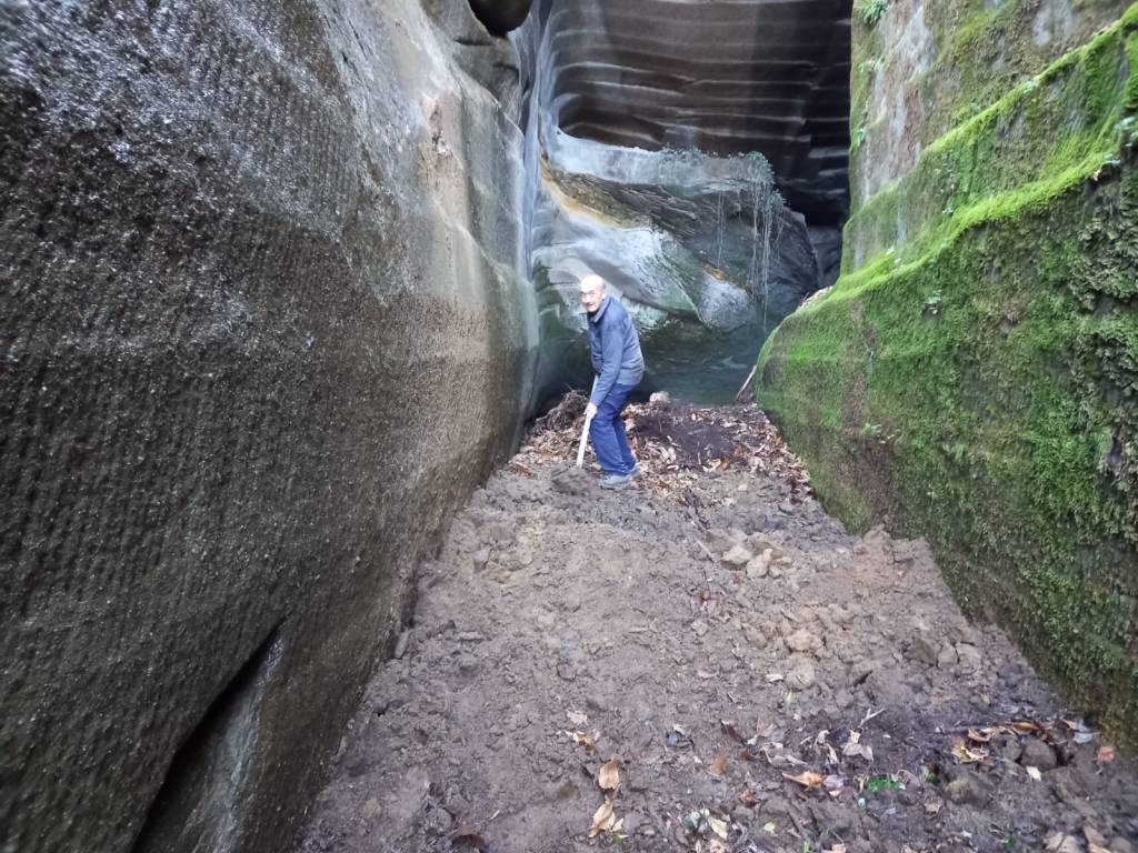 La scala per la nuova cava di molera della Valle del Lanza