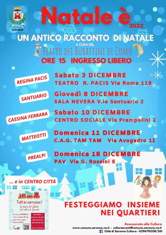 Il Natale di Saronno tra luminarie artistiche e spettacoli itineranti. "Sarà un natale sfavillante"