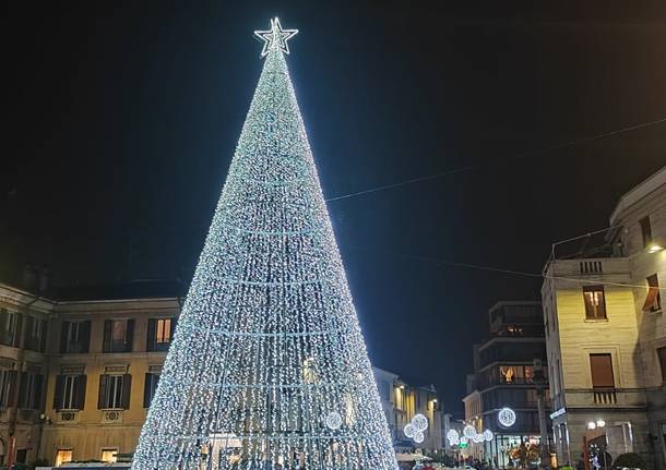 A Gallarate si accendono le luminarie e l'albero di Natale