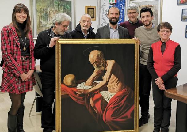 Antonio Spirito dona un suo quadro al Comune di Canegrate 