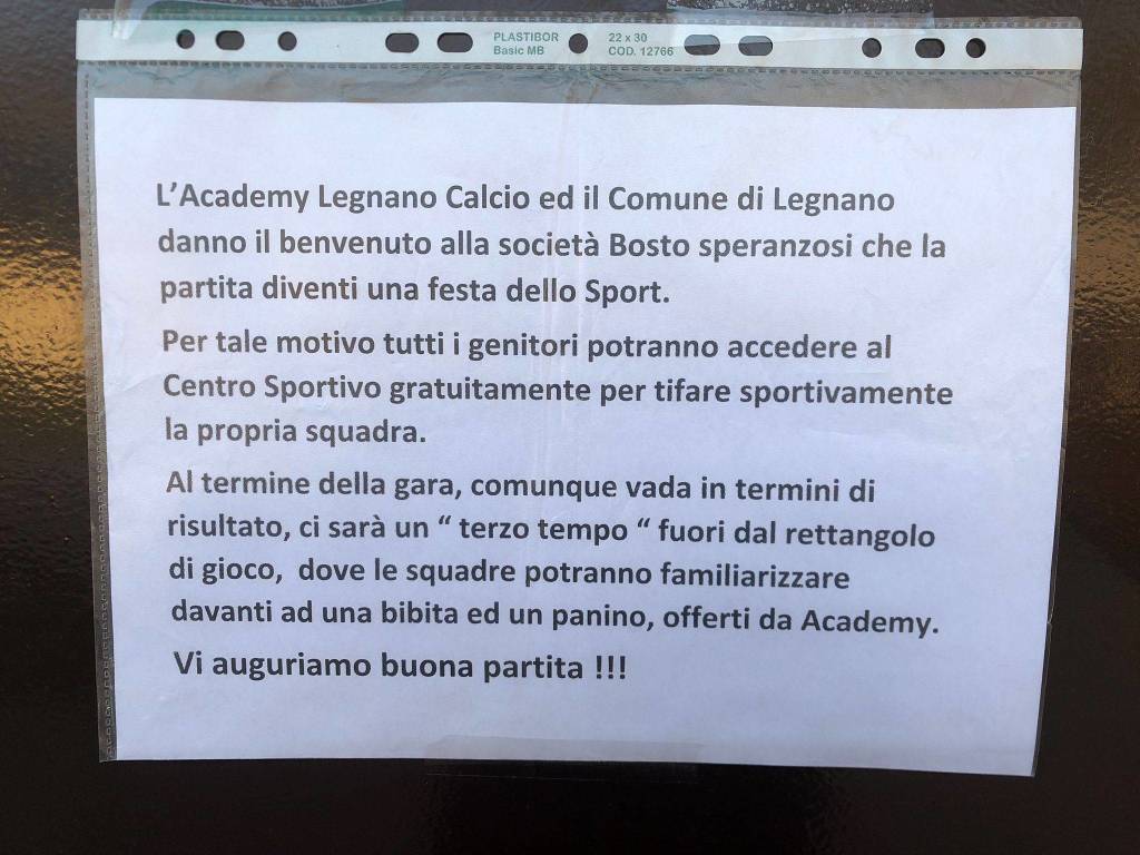 Academy Legnano - Bosto, la "partita della pace"