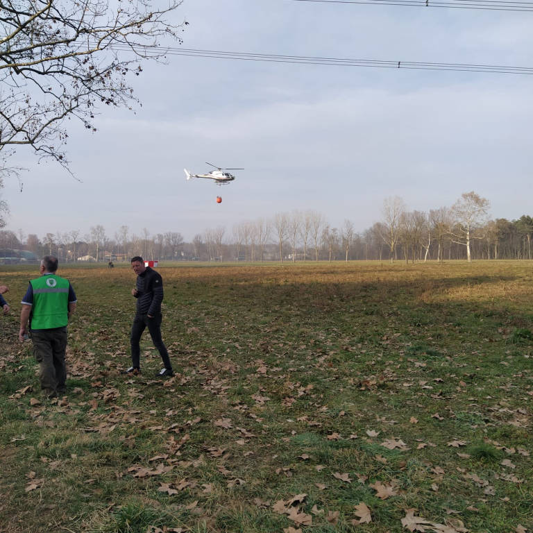 Bruciano 9 ettari di bosco tra Misinto e Cogliate