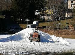 La neve “sparata“ a Cunardo