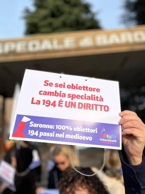 Manifestazione ospedale Saronno Sentinelli di Milano