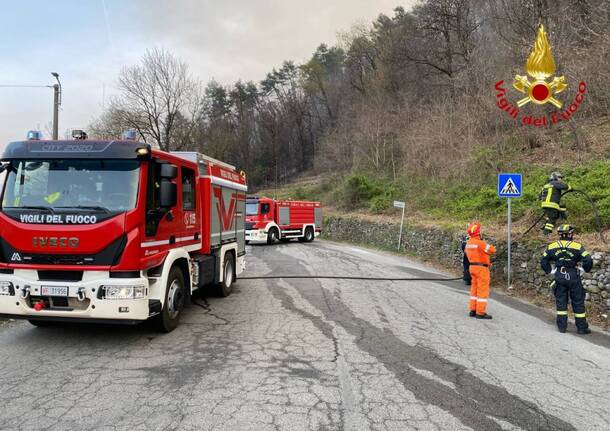 Riprende l'incendio di Montegrino Valtravaglia