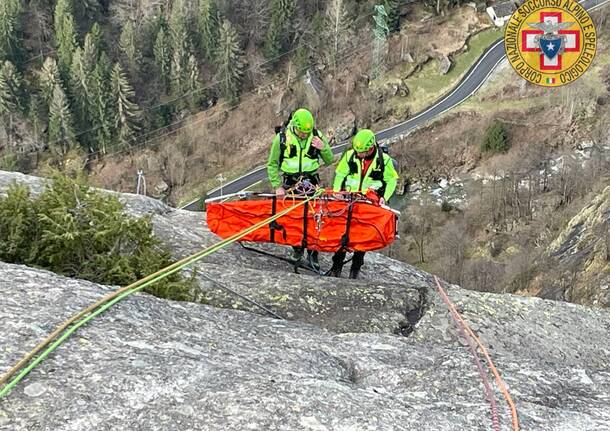 L\'esercitazione del Soccorso Alpino della Valdossola