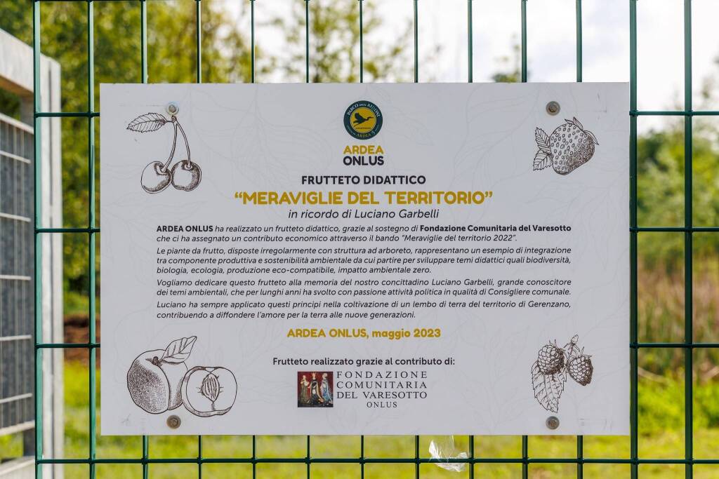 Intitolato a Luciano Garbelli il frutteto didattico realizzato al parco degli Aironi di Gerenzano