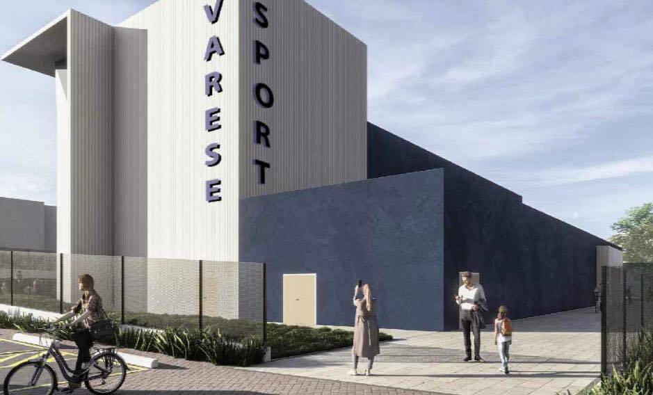 I rendering del nuovo polo sportivo di san Fermo