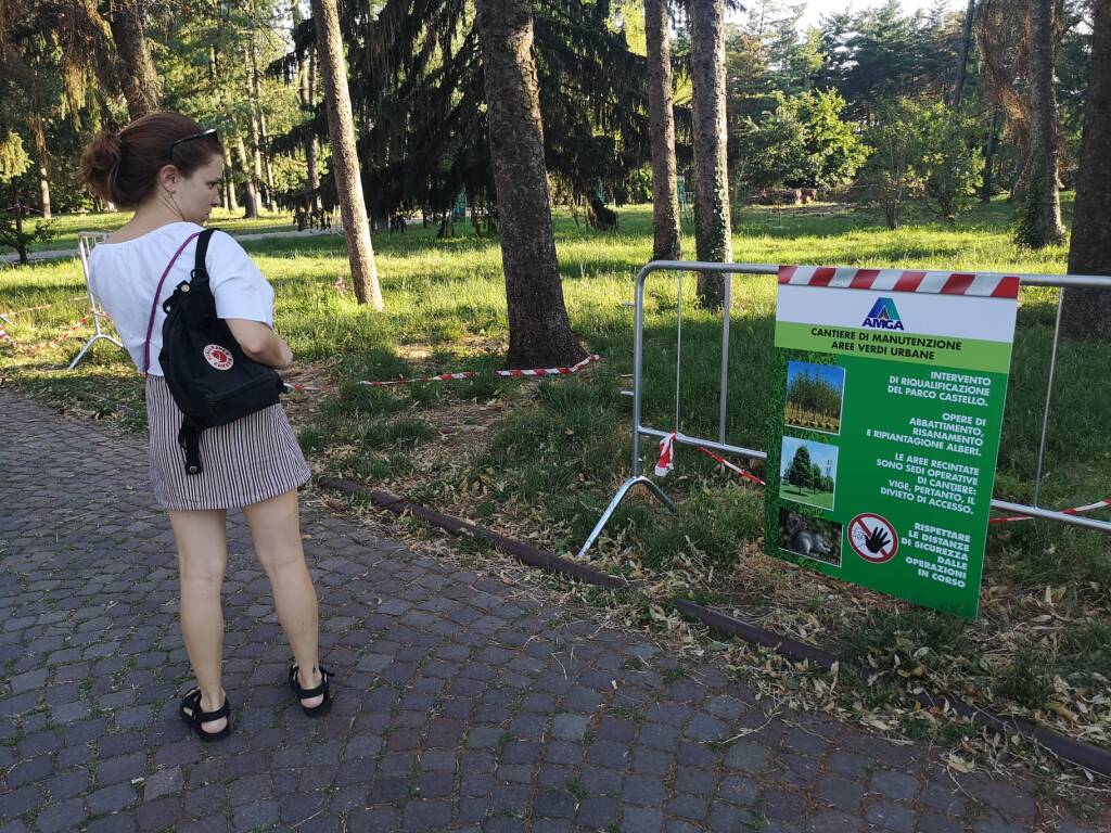 Lavori in corso al Parco Castello di Legnano  