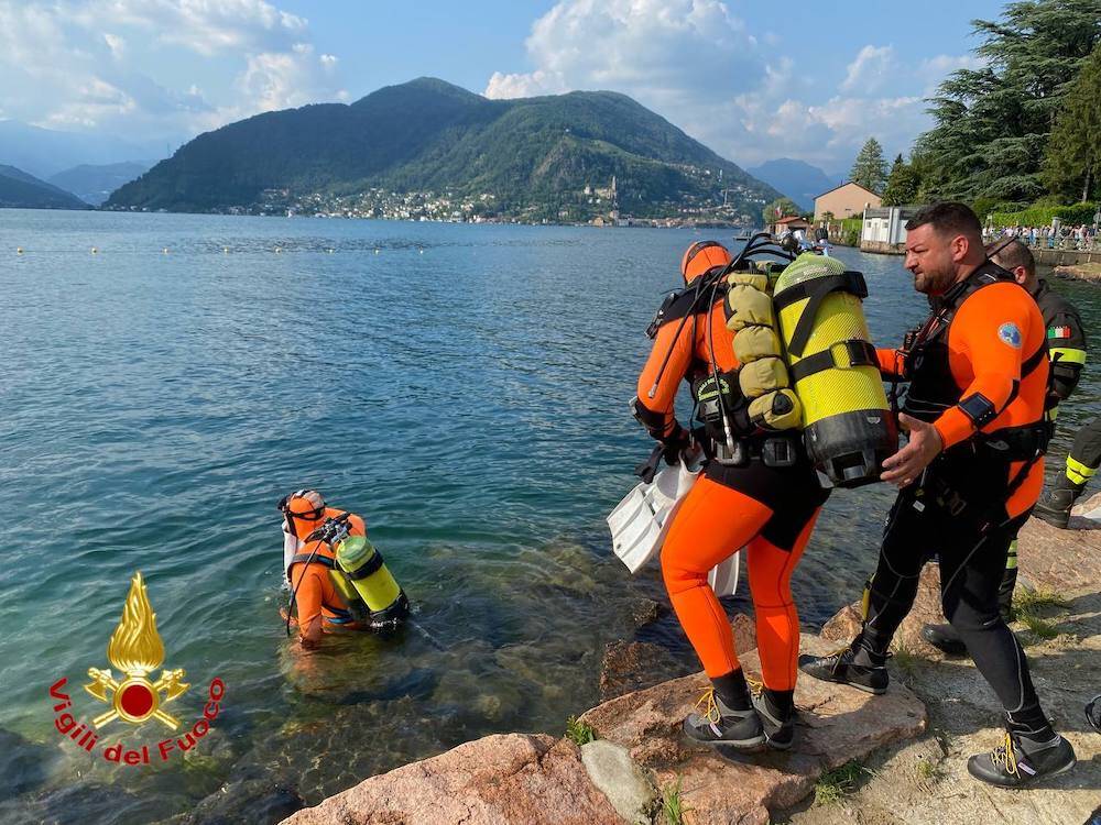 sommozzatori vigili del fuoco lago ceresio