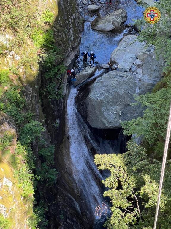 La grande esercitazione in forra del Soccorso Alpino