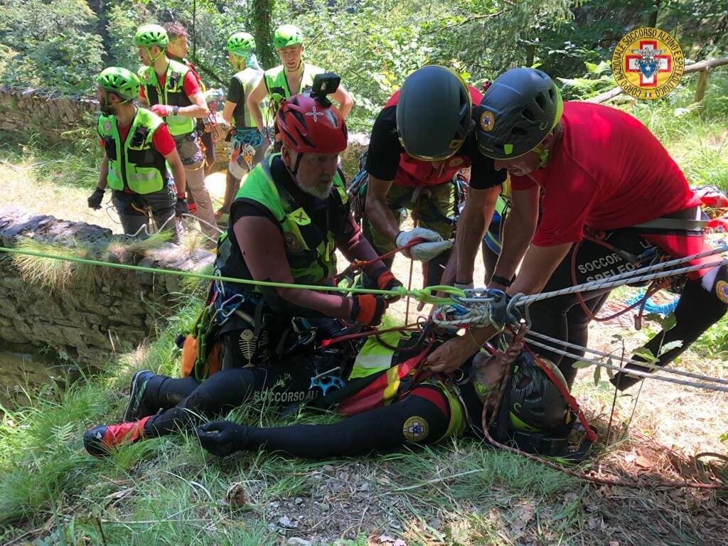 La grande esercitazione in forra del Soccorso Alpino