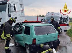 Panda contro camion a Castelseprio