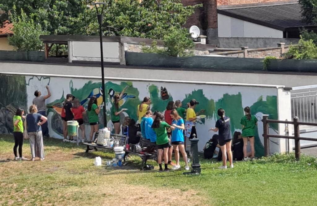 Il murales del parco di via Vecellio a Villa Cortese