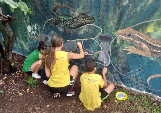 Il murales del parco di via Vecellio a Villa Cortese