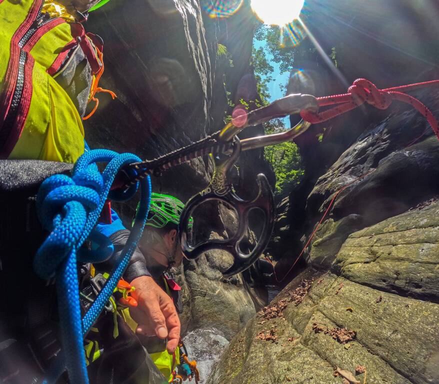 La grande esercitazione in forra del Soccorso Alpino