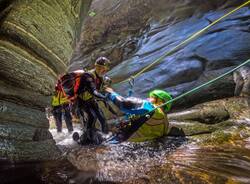 La grande esercitazione in forra del Soccorso Alpino