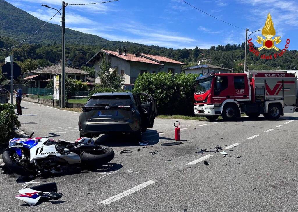 L\'incidente auto - moto di Mesenzana