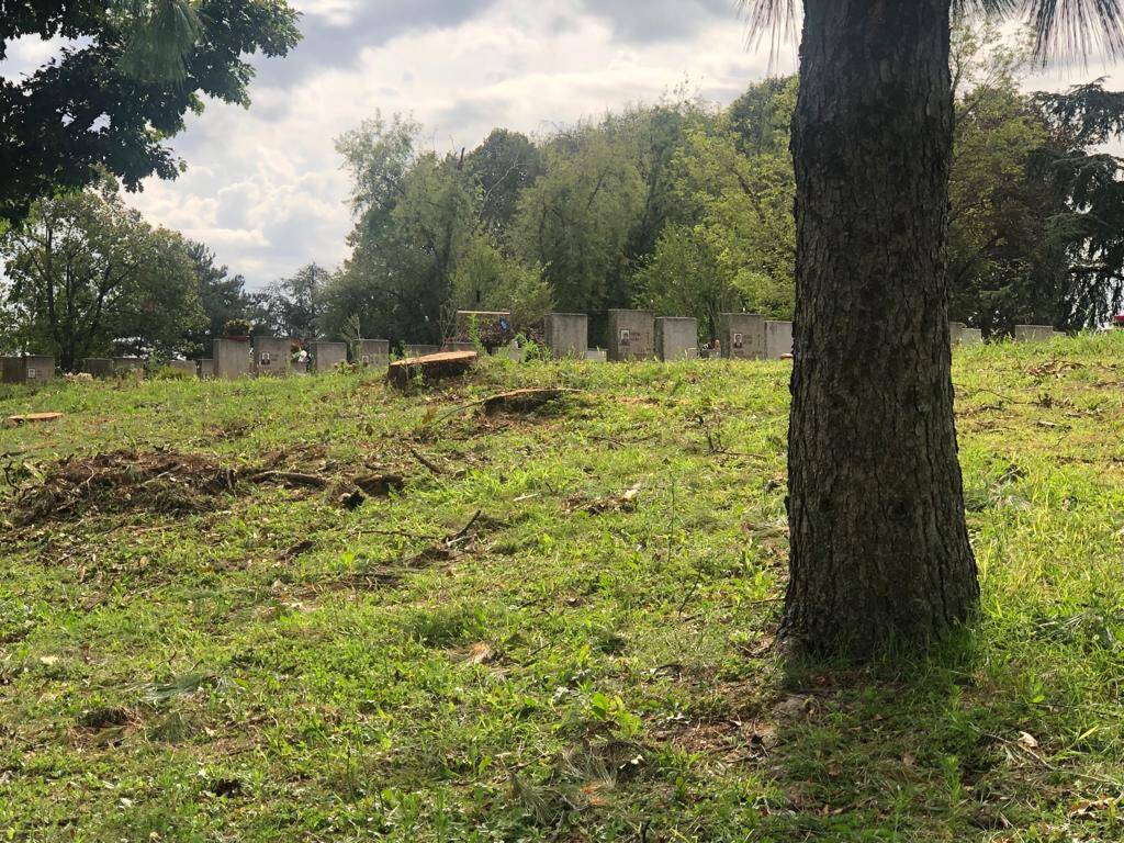 Cimitero Parco a Legnano dopo il maltempo