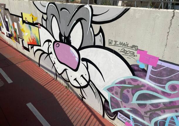 "Muri liberi" a Legnano, nuovi disegni al sottopasso della ZTL Venegoni