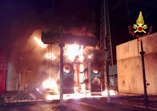 Incendio centrale elettrica Solbiate con Cagno