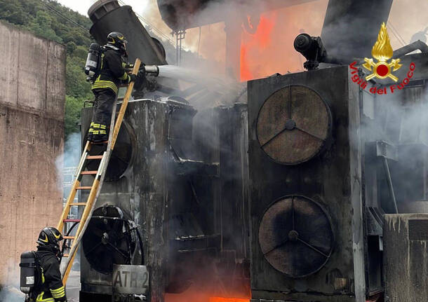 Incendio alla centrale elettrica Solbiate con Cagno