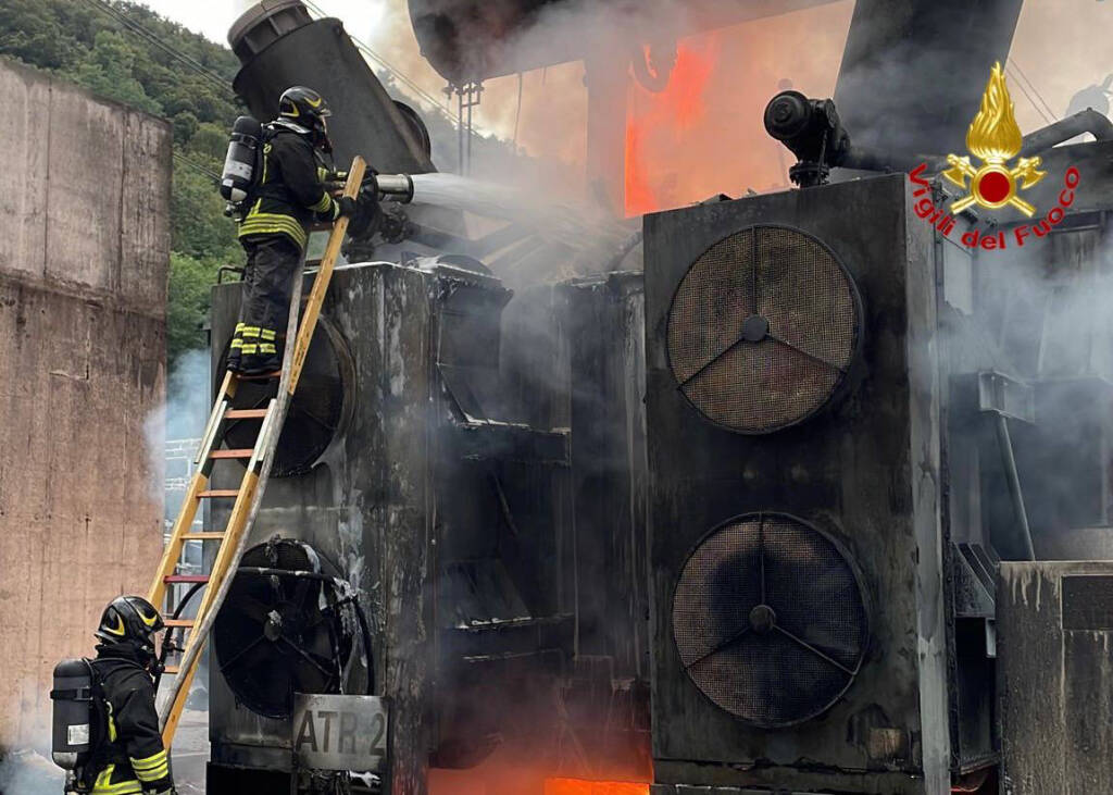 Incendio centrale elettrica Solbiate con Cagno